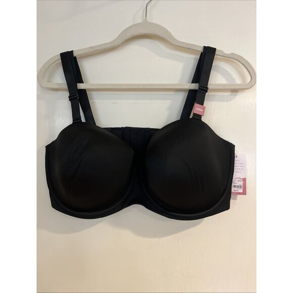 Cacique Womens STRAPLESS MULTIWAY BRA 40DDD Black Light Lined Smooth Wire NWT - Picture 1 of 6